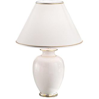 Kolarz Giardino - Estilo De Vida Mesa De Sombra C&oacute;nica De Tela, Marfil Pulido Claro, 1x E27 - Kolarz