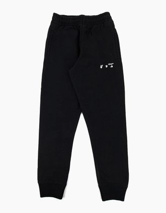 Off-white Mens Off White Ow Logo Short Cuffed Sweat Pant Black/white - Black/Multi - Size: 32/30/31/Regular/36