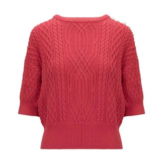 Elisabetta Franchi Maglia Girocollo - - Knitwear - Donna - Rosso - M