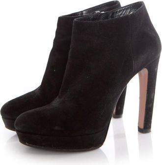 Prada Prada, zwarte su&egrave;de platformlaarzen