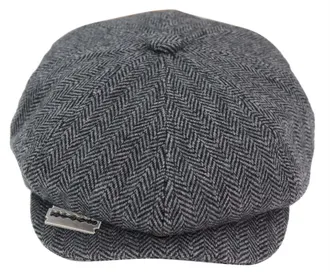 Infinity Leather Mens Peaky Blinders Tweed Hat With Razor Blade