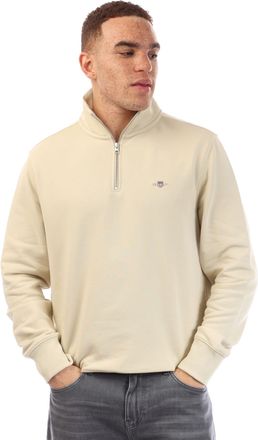 GANT Heren Gant Shield Half-Zip Sweatshirt in Beige