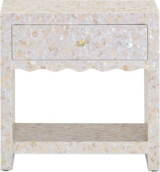 TOV Furniture Tov Furniture Piara Natural Mother-Of-Pearl Inlaid Nightstand