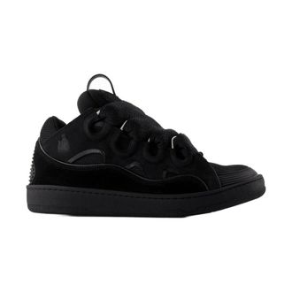 Lanvin Schoenen, Dames, Zwart, 36 EU, Leer, Curb Sneakers