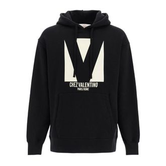 Valentino Garavani Hoodies, male, Black, Size: XS Chez Valentino Oversized Hoodie