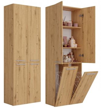 OEM Estanter&iacute;a Para Armario De Ba&ntilde;o De Roble Artesanal: Almacenamiento Y Organizaci&oacute;n Con Cestas