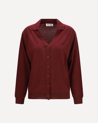 Miu Miu Virgin wool Cardigan with a collar Female 40