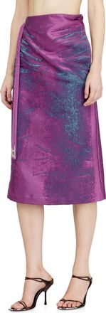 Diesel Midi skirt in coloured satin denim - Skirts - Woman - Violet