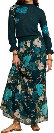 Figue Patricia Sweater In Blooming Floral Peacock Blue