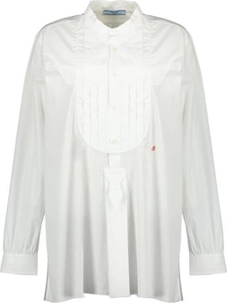 Prada Cotton Shirt - Dames - Overhemden - Wit - S - Katoen - Overhemden
