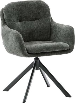 K Home Drehbarer Design Esszimmerstuhl Lexxa mit Armlehnen - Dunkelgrün