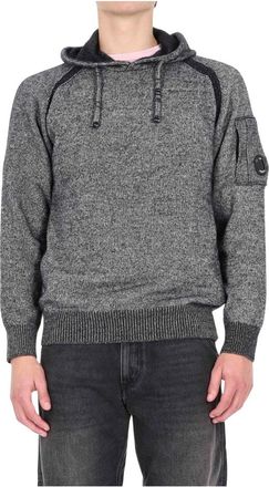 C.P. Company Maglia-felpa in lana moulin&egrave; con cappuccio - - Sweatshirts & Hoodies - Uomo - Grigio - M