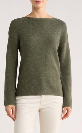Tommy Bahama Crystal Sands Sequin Relaxed Fit Cotton Blend Sweater in Palm Moss at Nordstrom, Size X-Large