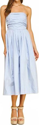 Pinch Design Strapless Midi Dress In Sky Serenade