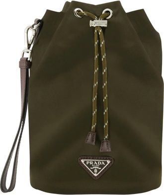 Prada Tassen, Heren, Groen, ONE Size, Leer, Speedrock Pouch