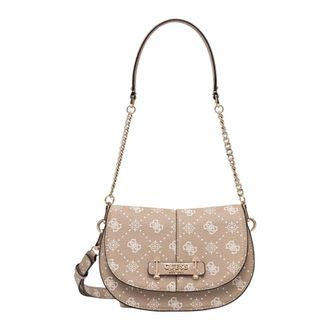 Guess Tassen, Dames, Bruin, ONE Size, Leer, Carrie Schoudertas
