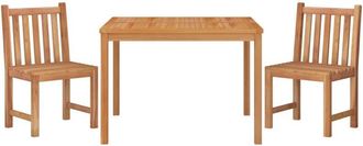 vidaXL Juego De Comedor Para Jard&iacute;n 3 Pzas Madera Maciza De Teca Vidaxl