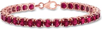 Ross-Simons Rhodolite Garnet Tennis Bracelet in 18kt Rose Gold Over Sterling