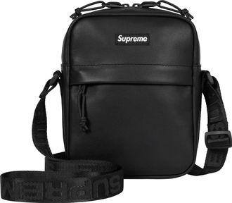 SUPREME FW23 Leather Shoulder Bag Black SUP-FW23-0834