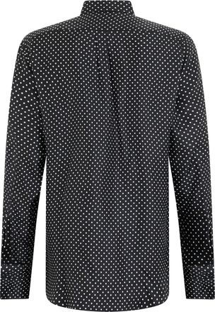 Dolce & Gabbana Mens Shirt Silk Twill, Black Polka Dot