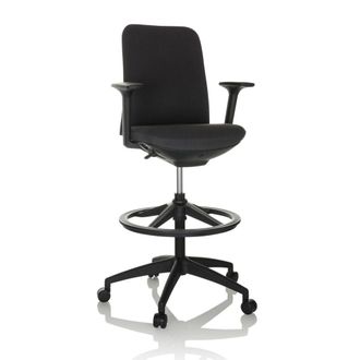 hjh OFFICE Silla de mostrador tela negro