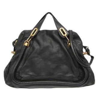 Chlo&eacute; Pre-owned Handbags, female, Black, Size: ONE SIZE Pre-owned Paraty Large Handbag