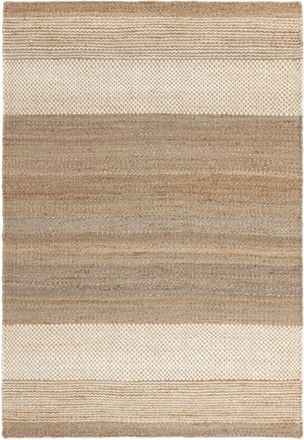 Novatrend Alfombra de salón de yute puro blanca 200x290 cm