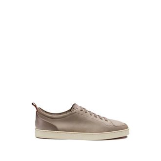 Santoni Laced Shoes, male, Beige, Size: 10 US Suede Calf Leather Sneaker