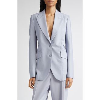 Stella McCartney Wool Canvas Fitted Blazer in 4218 - Cloudy Blue at Nordstrom Rack, Size 6 Us / 40 It
