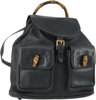 Gucci Pre-owned Vintage Rugzak - Dames - Vintage Rugzakken - Zwart - ONE Size - Leer - Vintage