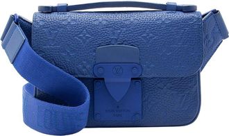 Louis Vuitton Blue Monogram Empreinte Macassar S Lock Sling Bag (Authentic Pre-Loved)