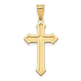 Diamond2Deal 14k Yellow Gold Passion Cross Pendant