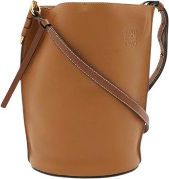 Loewe Pre-owned Anagram Gate Bucket Leather Bag - Dames - Vintage Tas - Bruin - ONE Size - Leer - Vintage