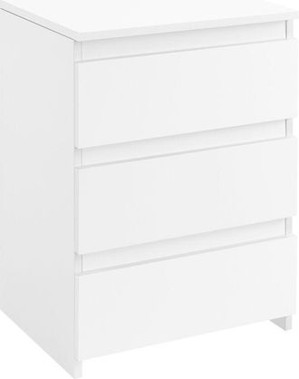 Yaheetech Yaheetech Comodino Cassettiera Camera da Letto con 3 Cassetti Mobiletto Moderno Tavolino Elegante in Legno MDF per Soggiorno/Cucina/Ufficio Bianco