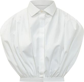 Givenchy Gekreukte kraag shirt - Dames - Overhemden - Wit - 2XS - Katoen - Overhemden