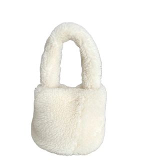 Generic Imitation lamb wool bag womens winter solid color hand-held bucket bag