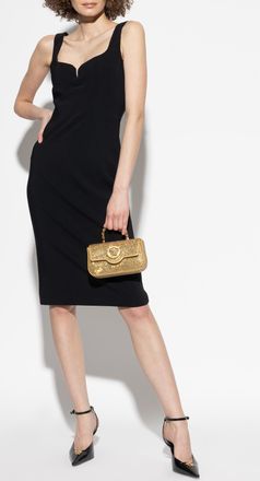 Versace Fitted Dress With Spaghetti Straps, Womens, Black