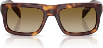 Prada 0pr D11s Rectangular Tortoiseshell Sunglasses
