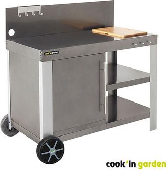 COOK IN GARDEN Mesa Auxiliar - Nova Xl - Tabla De Cortar Y Cajones De Almacenaje - Cook In Garden