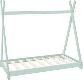 ML Design Ml-design - Lettino per Bambini e Bambine Design Tepee con Rete Telaio a Doghe 70 x 140 cm Letto Basso a Forma di Tenda Indiana Giroletto in Legno di