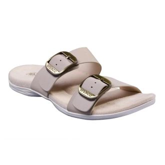 Spenco Vista Sandals Womens Gray Morn Leather Arch Support Slides HTAT1453