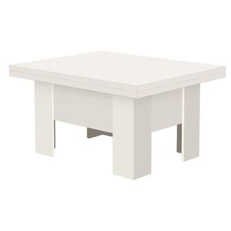 Mirjan24 Mobilier1 - Mesa De Centro Convertible Stanton 102, Blanco, 53x80x100cm, Di&aacute;metro: 0, Aglomerado Laminado, Angular