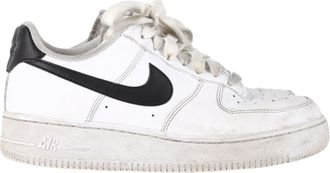 Nike Pre-owned Womens Air Force 1 Low-Top Sneakers in White Leather - Ecru - Size UK 5.5
