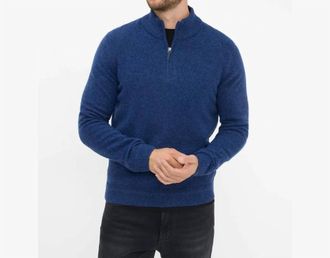 Brax Quarter Zip Sweater In Ice Blue