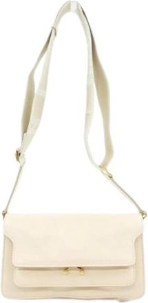 Marni Pre-owned Cross Body Bags, female, Beige, Size: ONE SIZE Pre-owned E W Soft Trunk Leather Shoulder Bag