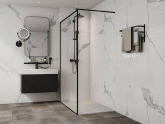 Vente-Unique Resin Free-Standing Or Flush Shower Tray - White - 140 X 80 Cm | Size: 1400mm x 800mm