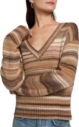 Veronica Beard Diora Pullover Sweater In Desert Khaki Multi