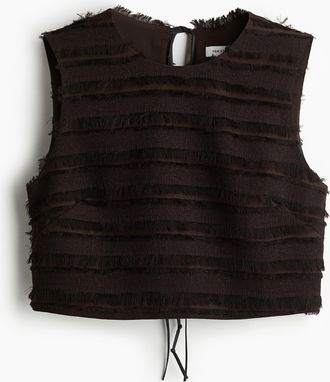 H&M Top mit Fransen - Brown