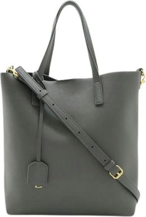 Saint Laurent Pre-owned Tote Bags, female, Gray, Size: ONE SIZE Pre-owned Toy Shopping Leather Tote Bag