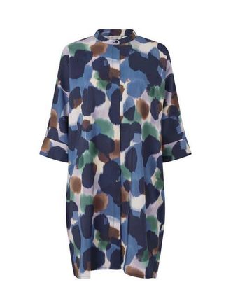 Masai MaIosetta 3/4 Sleeve Round Neck Dress in Navy Blazer at Nordstrom, Size Xx-Large